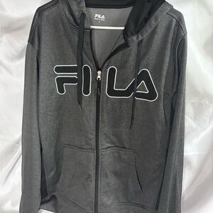 Fila Dark Gray Zip-Up Hoodie‎